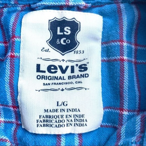 Levi’s Flannel Button Down Long Sleeve Shirt L - Picture 2 of 7